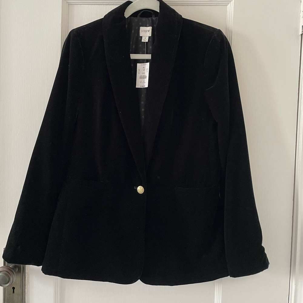 NWT! J.Crew Black Velvet Blazer size 4